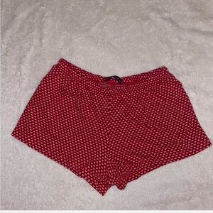 Rare Brandy red and white heart shorts